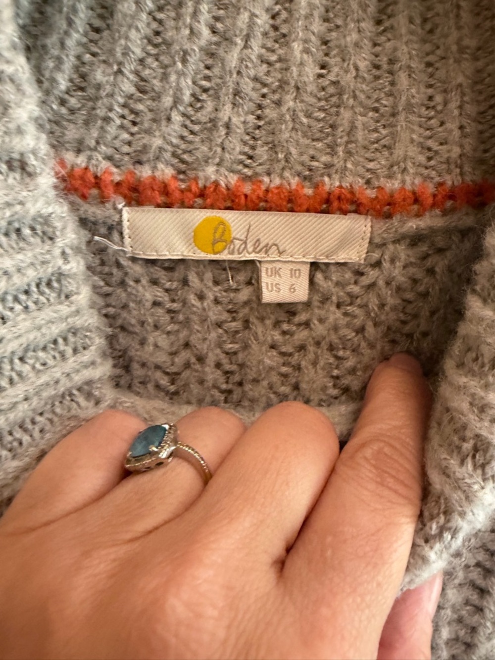 Boden Ribbed Fluffy High Neck Wool & Alpaca-Blend Jumper Sweater - Picture 7 of 8
